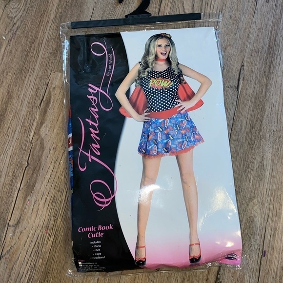 2/$30 Fantasy By Funworks Comic Book Cutie 4 Piece Halloween Costume Size M-L - Picture 2 of 3